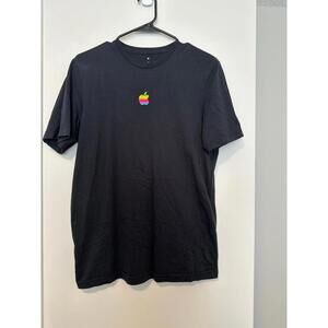 Apple ‘Original Stripe’ Logo T-Shirt, Size S, Black